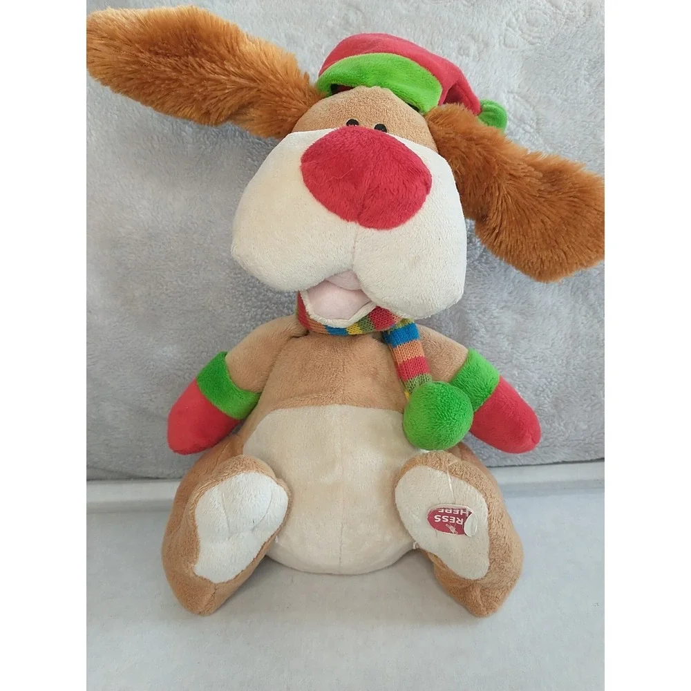 Sound N Light A be‎ ANIMATRONICS Flapping Ears Singing Christmas Hat Dog Sing